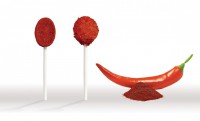 Examples of coated lollipops from the GEA coating line.