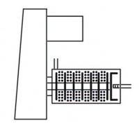 Kugelfüllung in einer horizontalen Rührwerks­kugelmühle.